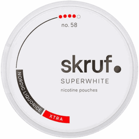Skruf Superwhite No. 58 Nordic Liquorice Xtra Strong