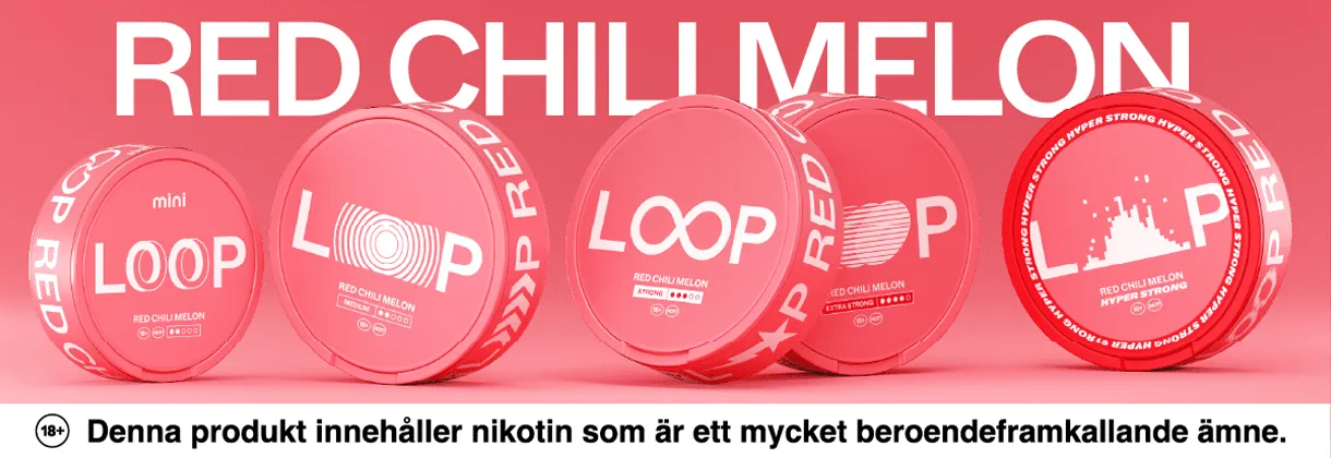 LOOP Red Chili Melon – vitt snus med smak av melon och chili